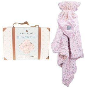 ZALAMOON Plush Strollet Blanket with Satin Trim